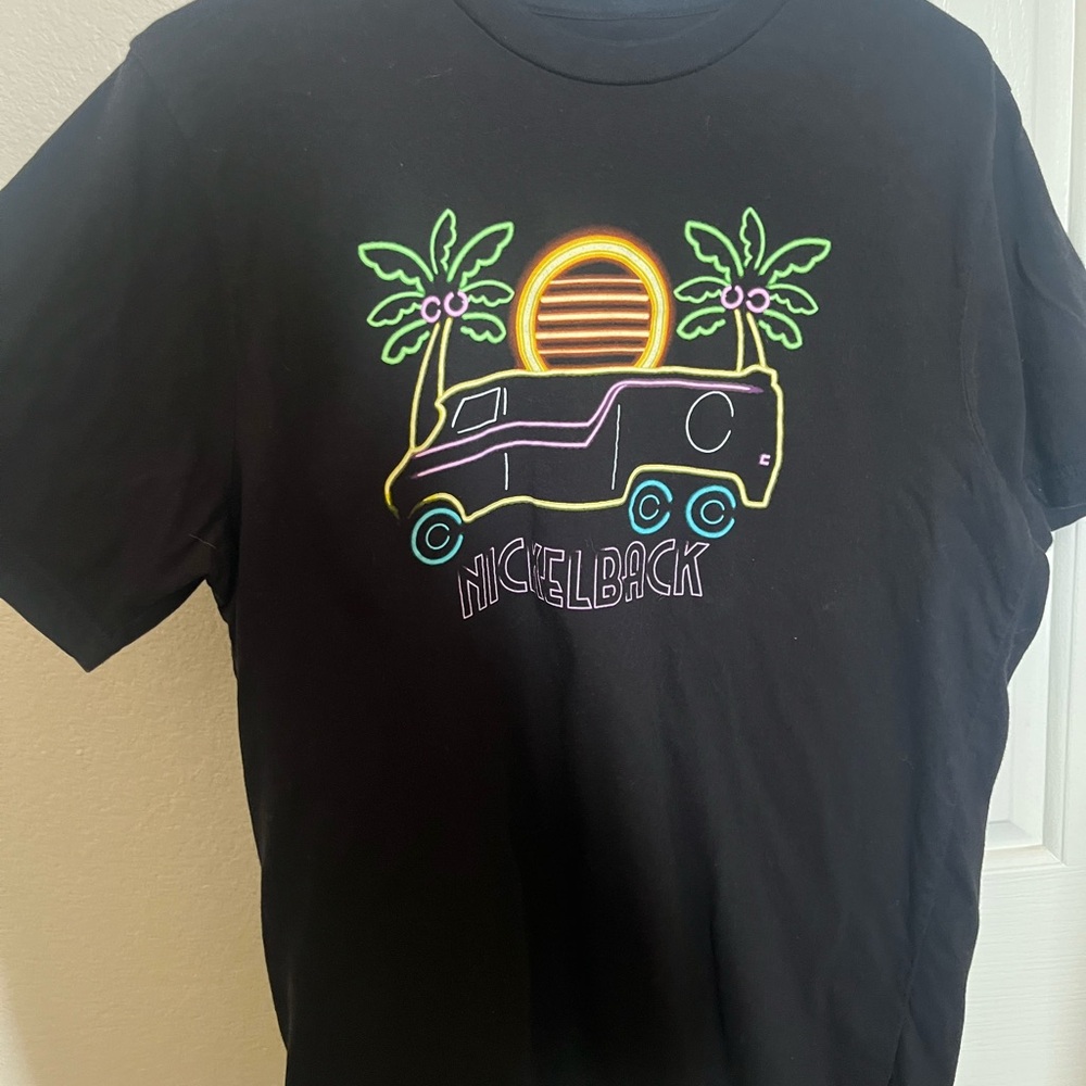 Nickelback Neon Beach Black Graphic T-Shirt
